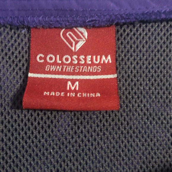 Colosseum Windbreaker LSU logo purple gray side Medium. Long arm & thumb hole - Picture 6 of 12